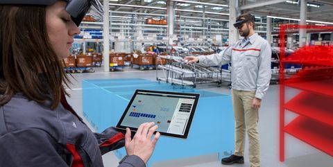 audi is using augmented reality to increase efficiency in logistics planning
photo was taken during the development phase in january 2020