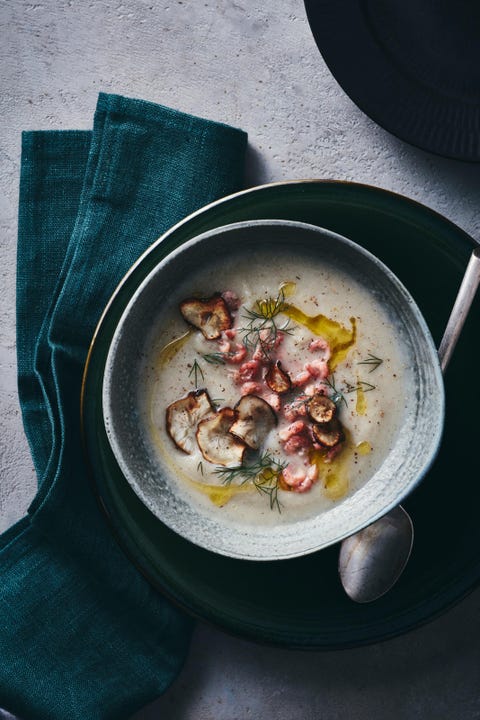 Aardpeersoep met Hollandse garnalen uit ELLE á Table aardpeersoep met hollandse garnalen uit elle á table