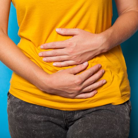 Pms pain, stomach ache. Endometriosis syndrome, diarrhea concept