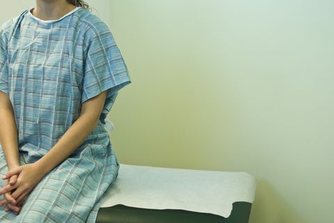 Woman waiting for abortion in hospital