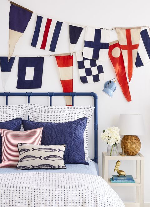 above bed decor nautical flags