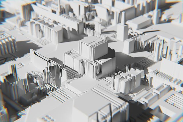 abstract city scale model