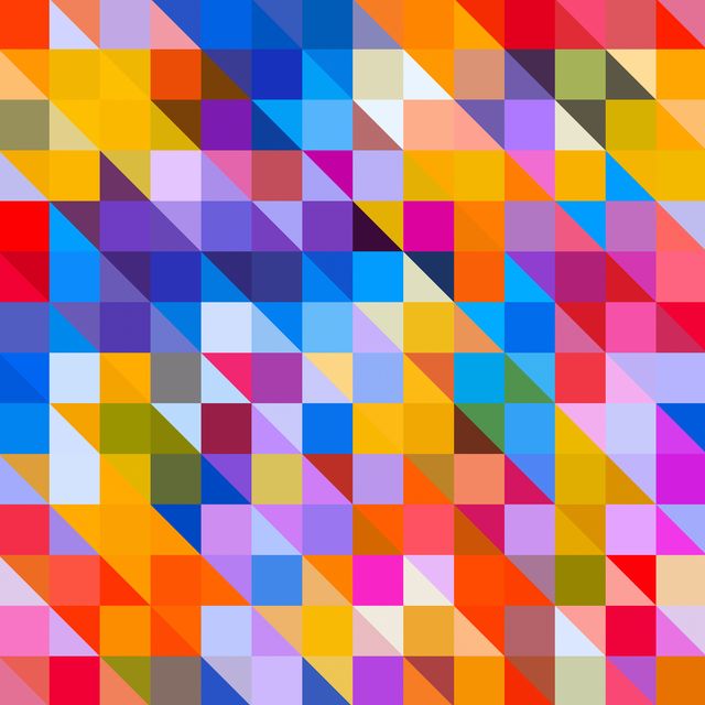 abstract geometric triangle square shape technology multicolored seamless pattern background