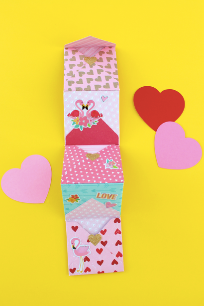 accordion envelope valentines card