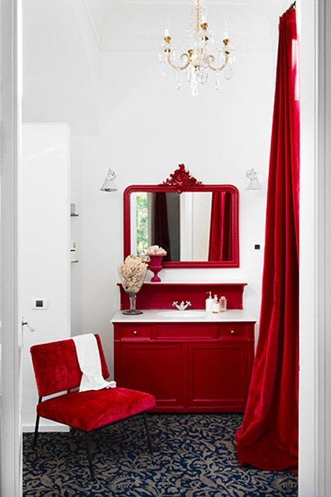 Ambientes decorados en color rojo