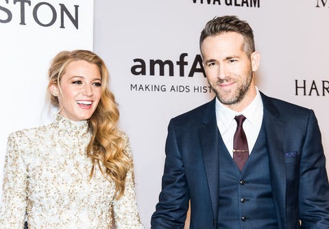 blake lively and ryan reynolds at the 2016 amfar new york gala