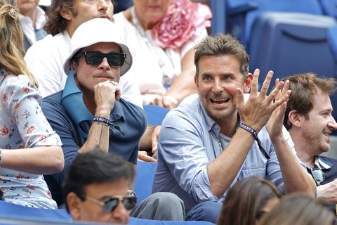 Brad Pitt and friend Bradley Cooper at the US Open in 2021