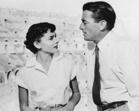 gregory peck and audrey hepburn in roman holiday