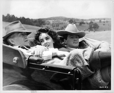 paul fix, elizabeth taylor and rock hudson in 'giant'