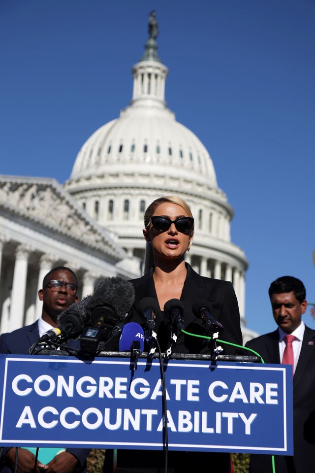 lawmakers hold press conference on child abuse with paris hilton