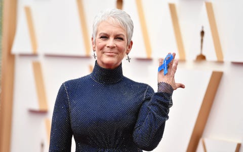 jamie lee curtis en la alfombra roja de los oscars 2022