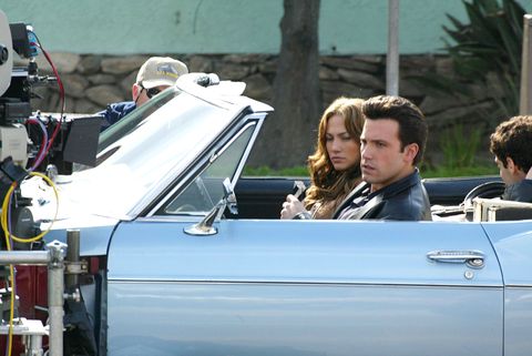 actors ben affleck and jennifer lopez on the set of "gigli"
