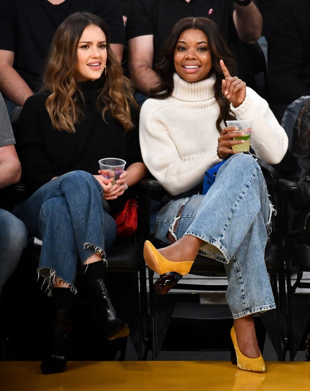 Gabrielle Union And Jessica Alba Talk Beef Jerky Habit In La S Finest Promo