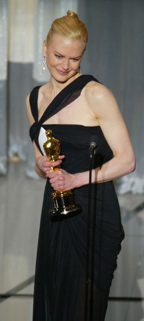 actress nicole kidman accepts her oscar for best actress, at the 75th annual academy awards at the k