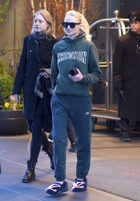 Sophie Turner Wore Louis Vuitton House Slippers Out In New York City