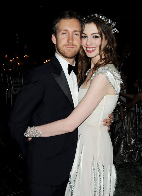 Adam Shulman and Anne Hathaway at the White Fairy Tale Love Ball in Paris in 2011. adam shulman and anne hathaway at the white fairy tale love ball in paris in 2011