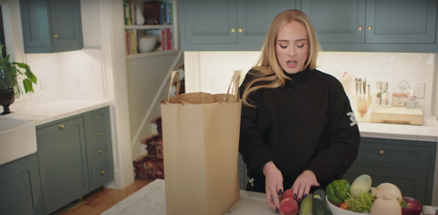 adele talks through her healthy food shop