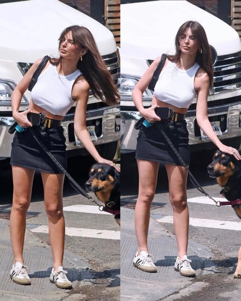 Adidas Samba Denim Miniskirt Emrata Summer 2023