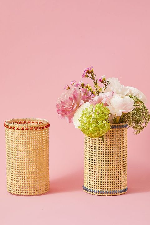 adult craft ideas, woven floral vase