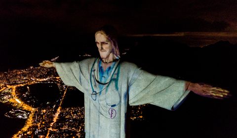 Act of Consecration of Brazil and Tribute to Medical Workers at the Christ the Redeemer Amidst the Coronavirus (COVID - 19) Pandemic