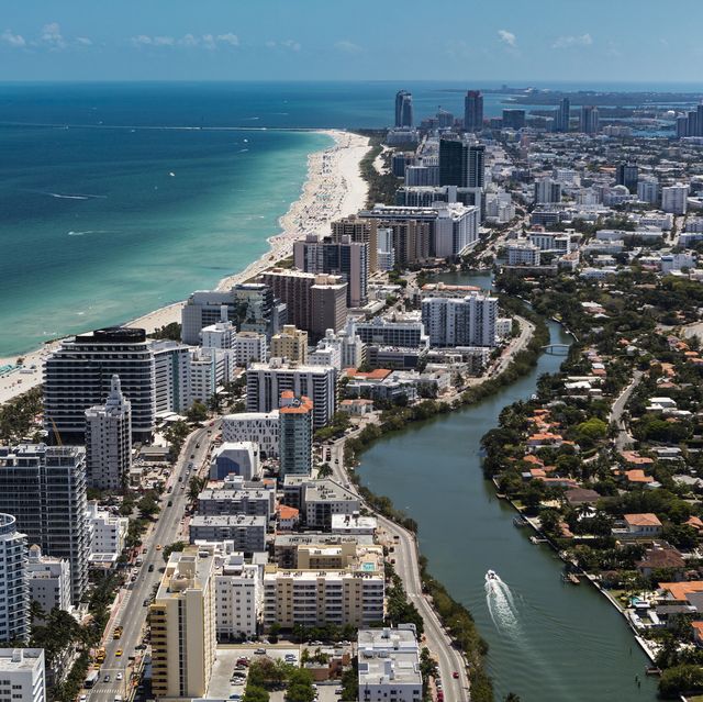 aerial view of south beach miami florida cityscape