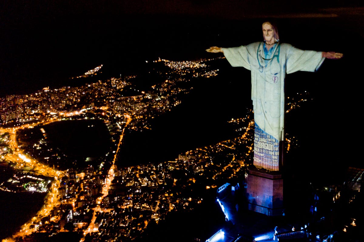 See Photos of Brazil's Christ the Redeemer Dressed as a Doctor