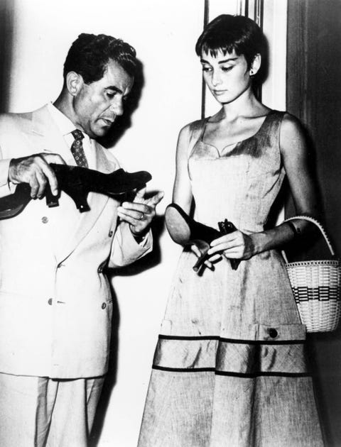 audrey hepburn and salvatore ferragamo, 1954