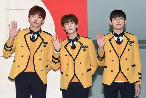 ha young, hak min and ji hun of trcng graduated from school of performing arts seoul on february 15, 2019 in seoul, south korea 2019 02 15
