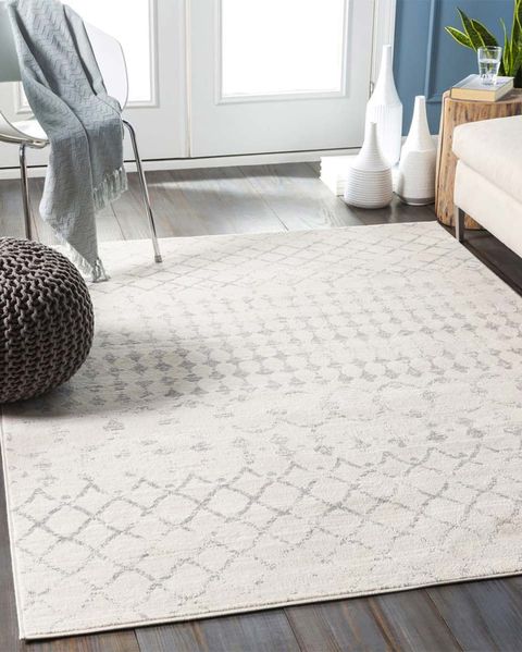 alfombra geométrica surya en crudo y gris carbón