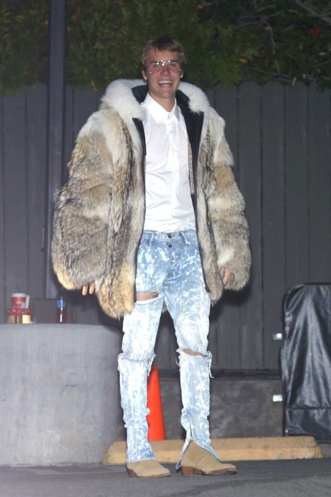 justin bieber fur coat