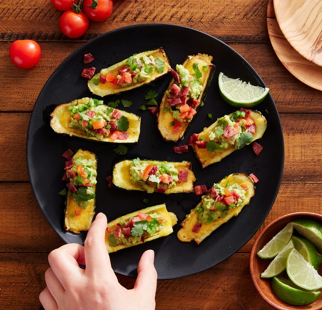 air fryer loaded zucchini skins