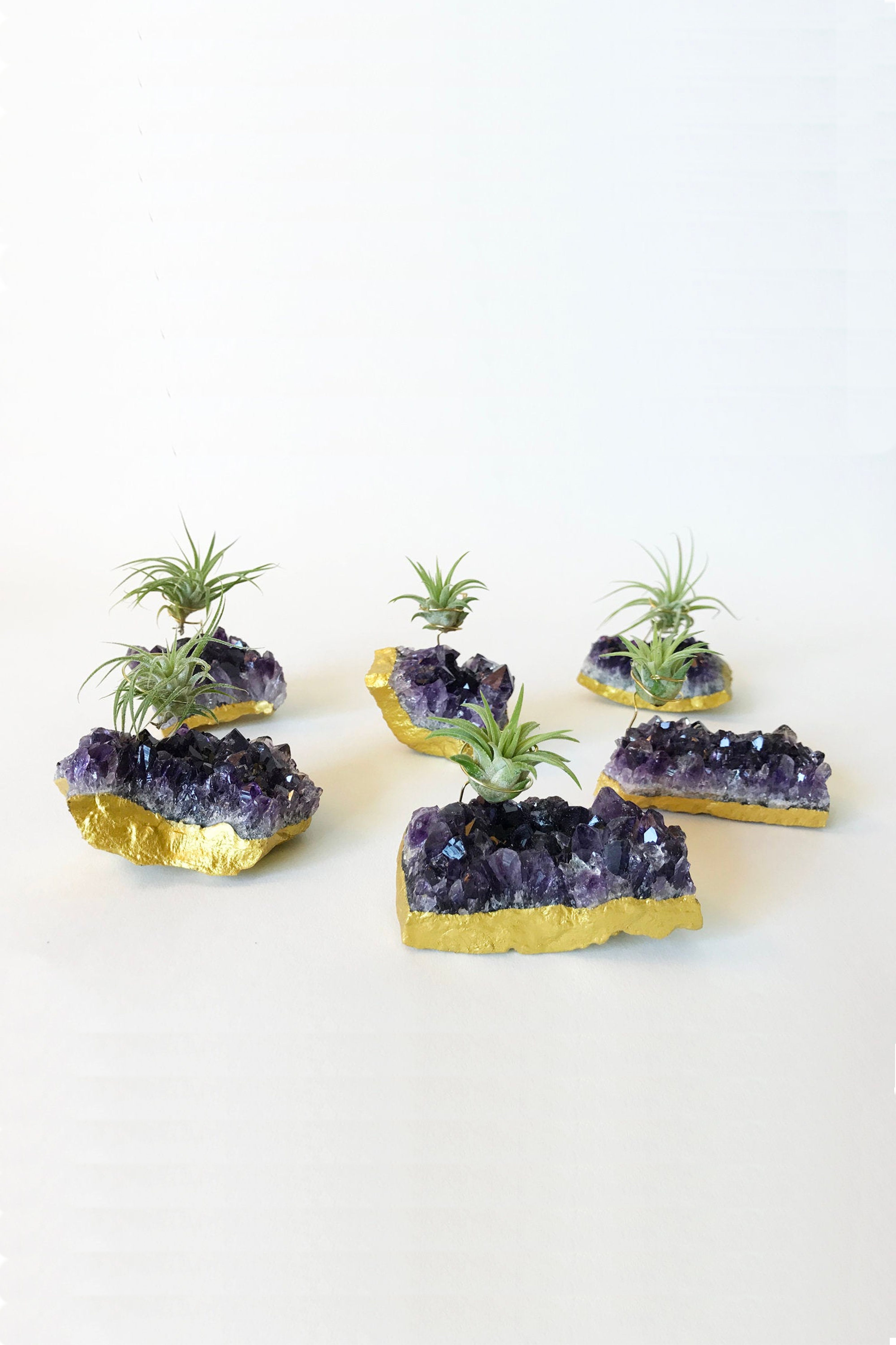 4 Pieces Tillandsia Air Plant Crystals Holder Small Air Plant Pot for Air Plants Home Decor Display Air Plant Not Include 