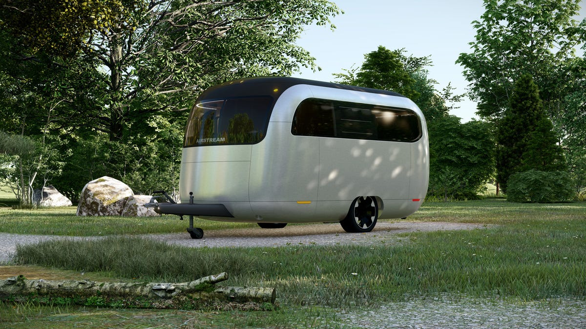 See photos of the Airstream and Porsche’s concept camping trailer