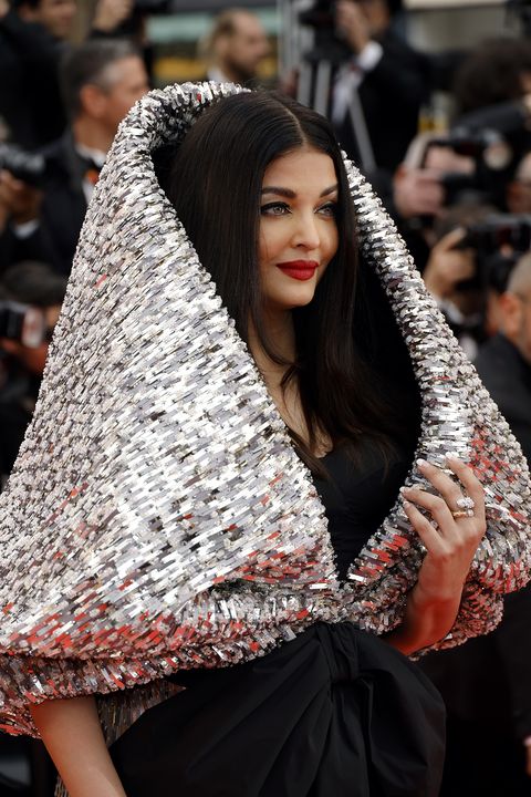 cannes, france may 18 aishwarya rai attends the "indiana jones and the dial of destiny" red carpet during the 76th annual cannes film festival at palais des festivals on may 18, 2023 in cannes, france photo by mike coppolagetty images