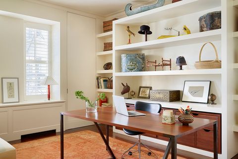 Floor To Ceiling Shelving Ideas, White Office Bookcase With Doors And Windows