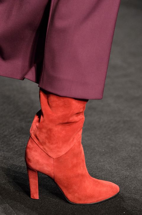Footwear, Boot, Shoe, Red, Leather, High heels, Pink, Suede, Knee-high boot, Fashion, 