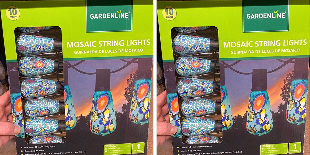 Mosaic Garden String Lights Off 69, Mosaic Solar Garden String Lights