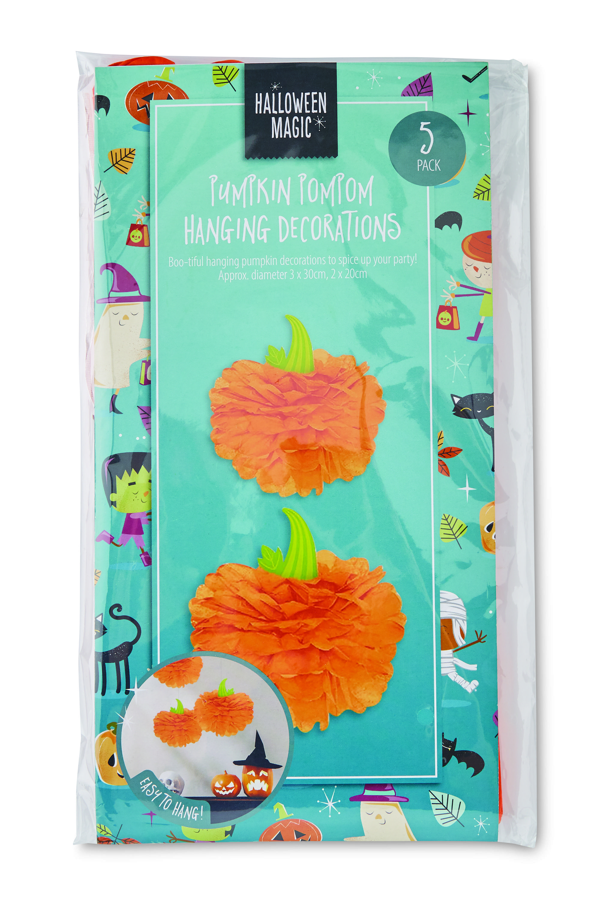 Party Supplies 2x Spooky Halloween Paper Pumpkins Orange Honeycomb