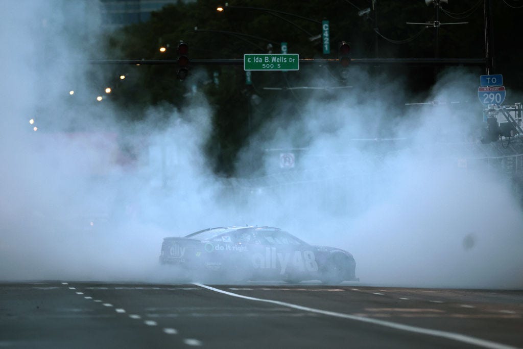 After Shocking Exits for Race Favorites, Alex Bowman Wins Shortened Chicago Street Race