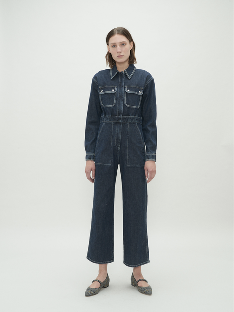 moda jeans 2019, tendenza jeans 2019, tute di jeans, boilersuit