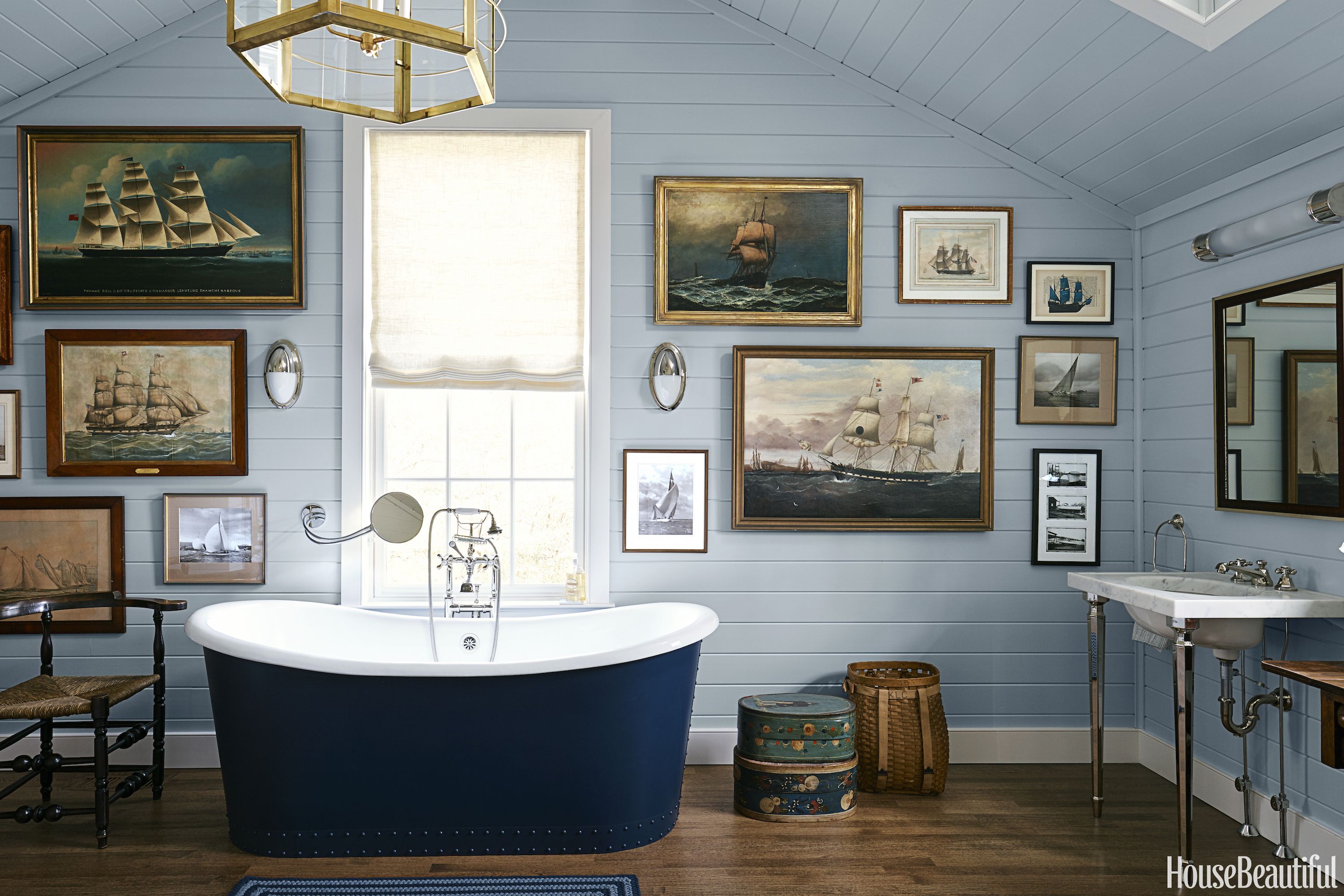 Antique Furniture With Modern Design, Decorating Around A Blue Bathtub