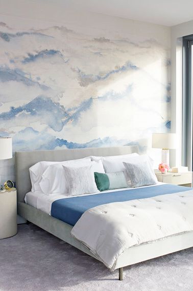 blue bedroom wallpaper