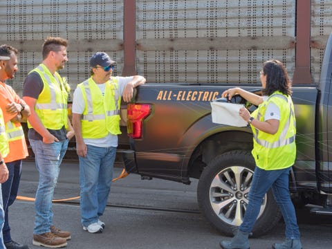 Electric Ford F 150 Ev Prototype Tugs A Million Pounds