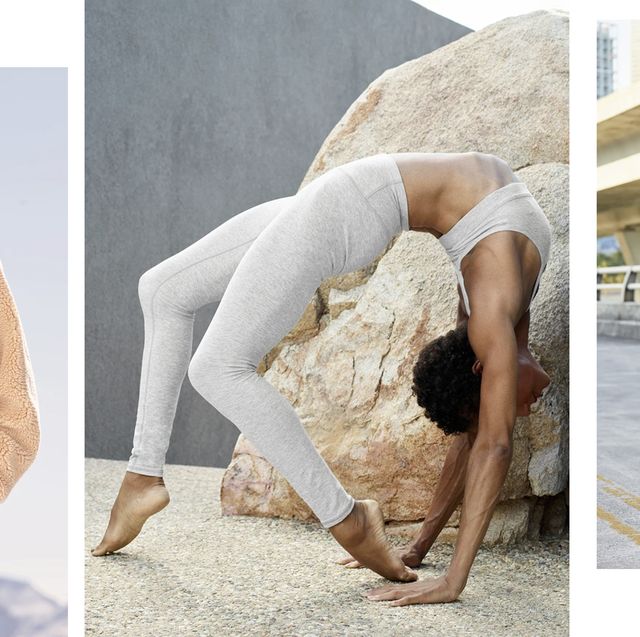 three models wear alo yoga clothing including leggings, jackets, and sports bras that will be included in the alo yoga black friday and cyber monday deals