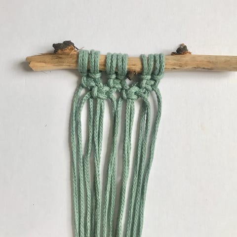 macrame alternerende firkantet knude