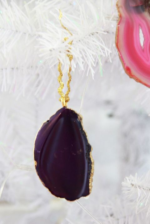 purple agate geode ornaments