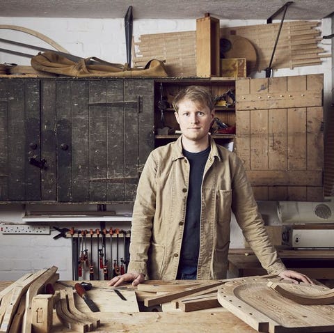 Portrait of Sebastian Cox in workshop