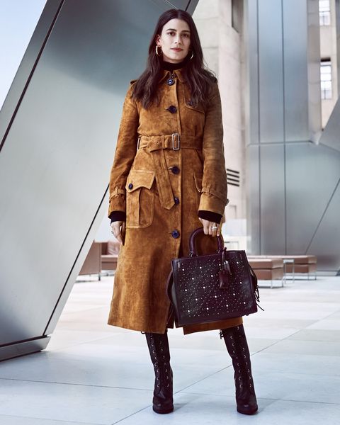 Clothing, Fashion model, Fashion, Brown, Coat, Outerwear, Overcoat, Trench coat, Street fashion, Knee, 