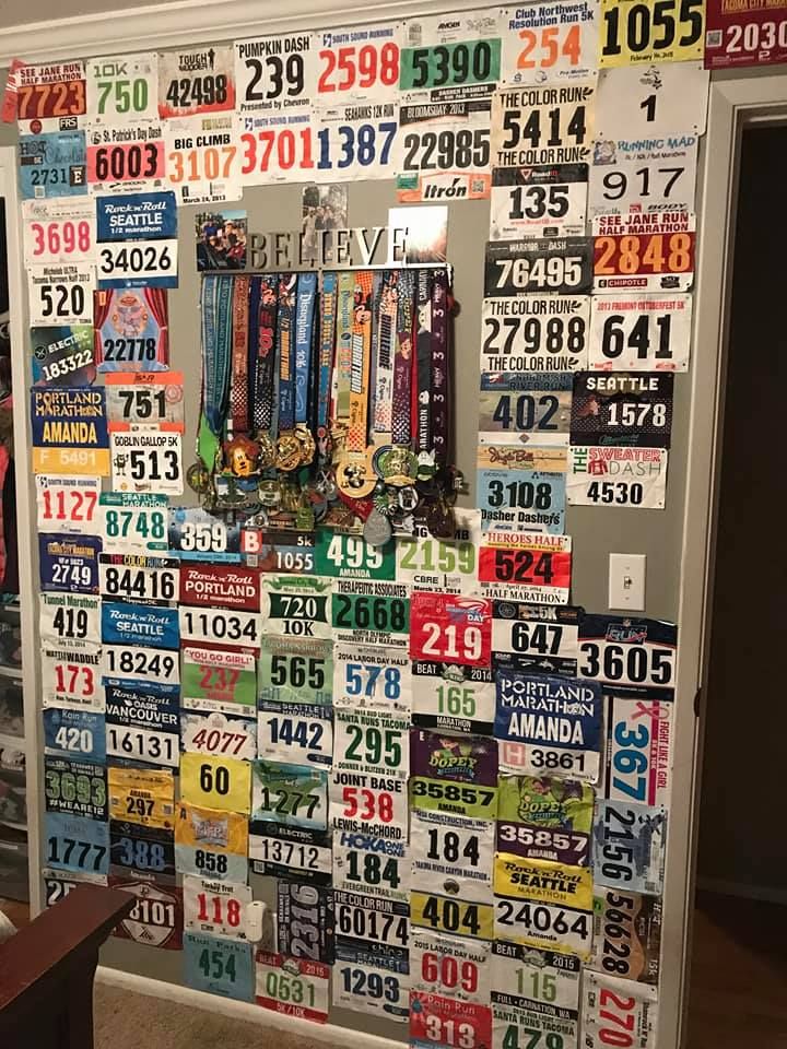 RunningontheWall Medal Hanger Medal Display Rack and Race Bibs Every Race HAS A Story Medal Holder Only Design 