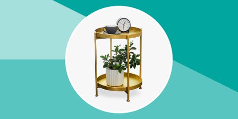 gold metal end table